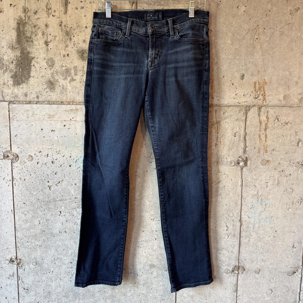 Lucky Brand Jeans Womens 4/27 Blue Dark Wash Sweet Straight Stretch Denim Pants